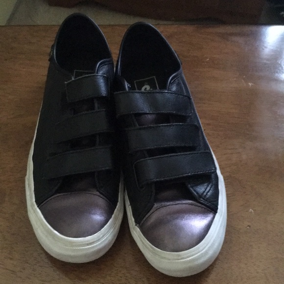 leather velcro vans